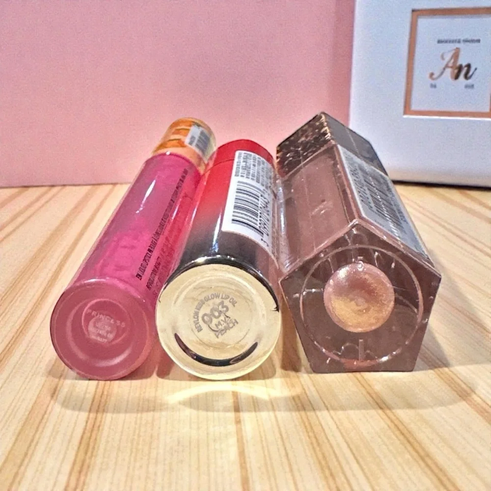 Lip Gloss & Lip Oil Bundle|Makeup Revolution Lip Topper+Revlon Kiss Glow Lip Oil